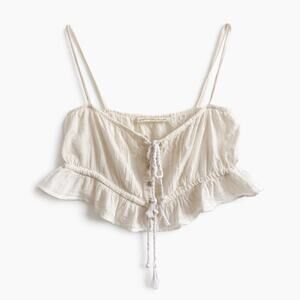 Jen's Pirate Booty Western Romantic Cotton Camisole Ruffle Crop Top Size S Boho